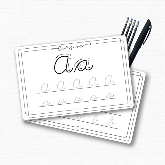 Grooved Cursive Handwriting Card Set